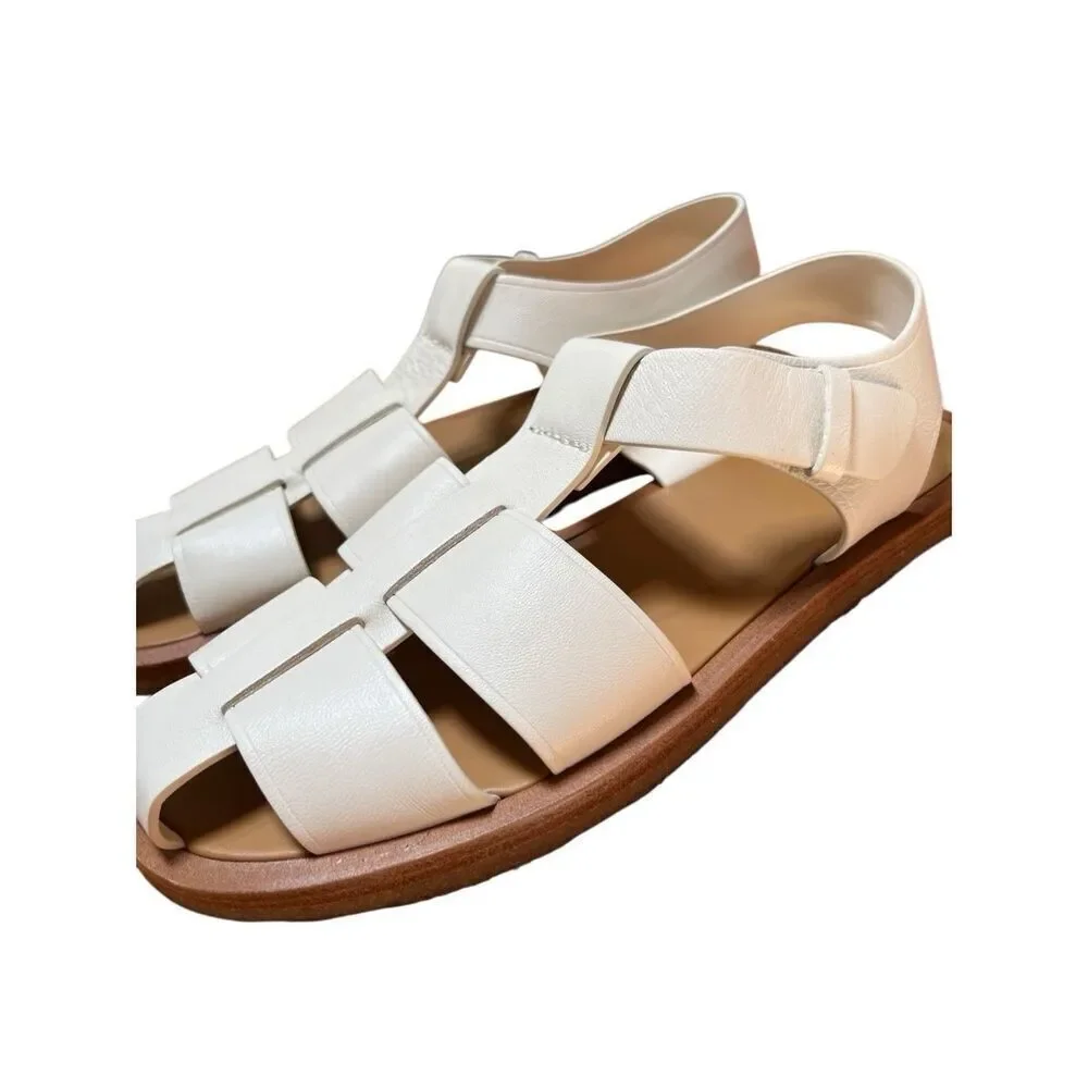 The Row Women's Fisherman Woven Leather Sandals White EU 41 US 11 - Picture 3 of 13